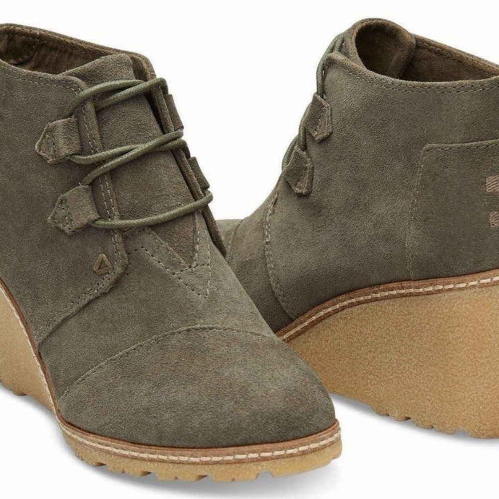 Toms Kala Wedge Suede Booties
